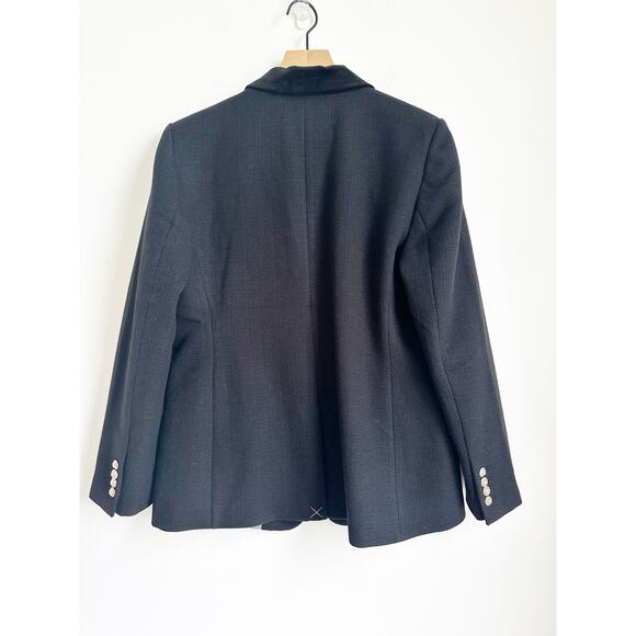 NWOT Ann Taylor The Greenwich Blazer in Basketweave & Velvet Black 10 - Picture 6 of 7
